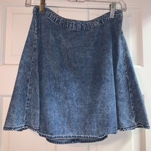 Distressed Denim Skater Skirt